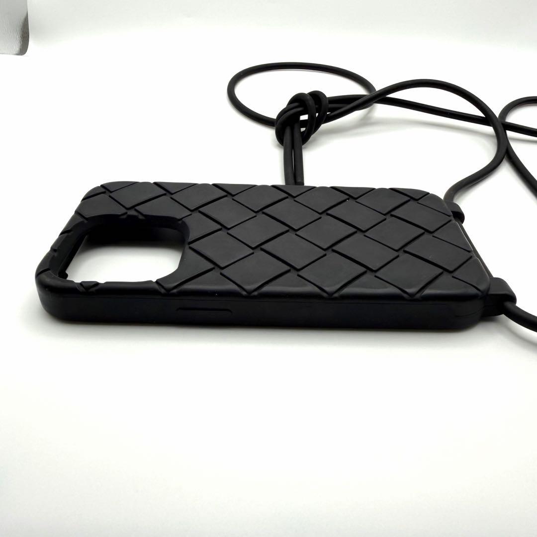 ボッテガヴェネタ　シリコン　iPhoneケース　14Pro ストラップ　ブラック