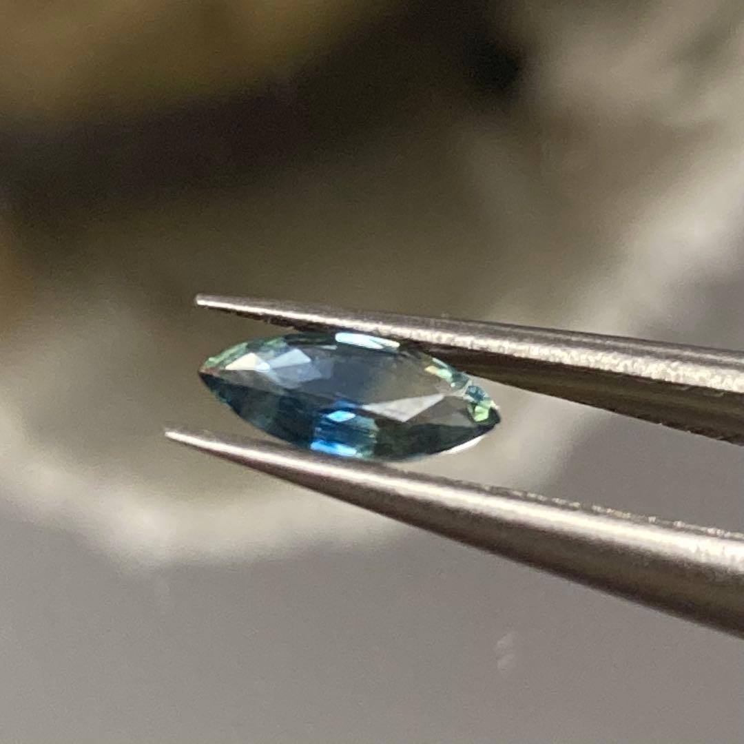 Silver925 18kgp バイカラー ティールサファイア リング