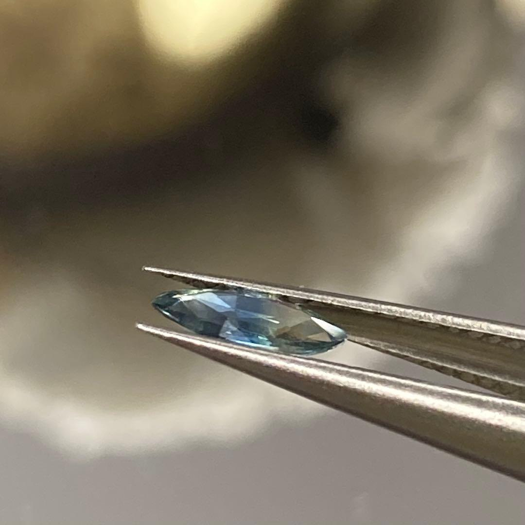 Silver925 18kgp バイカラー ティールサファイア リング