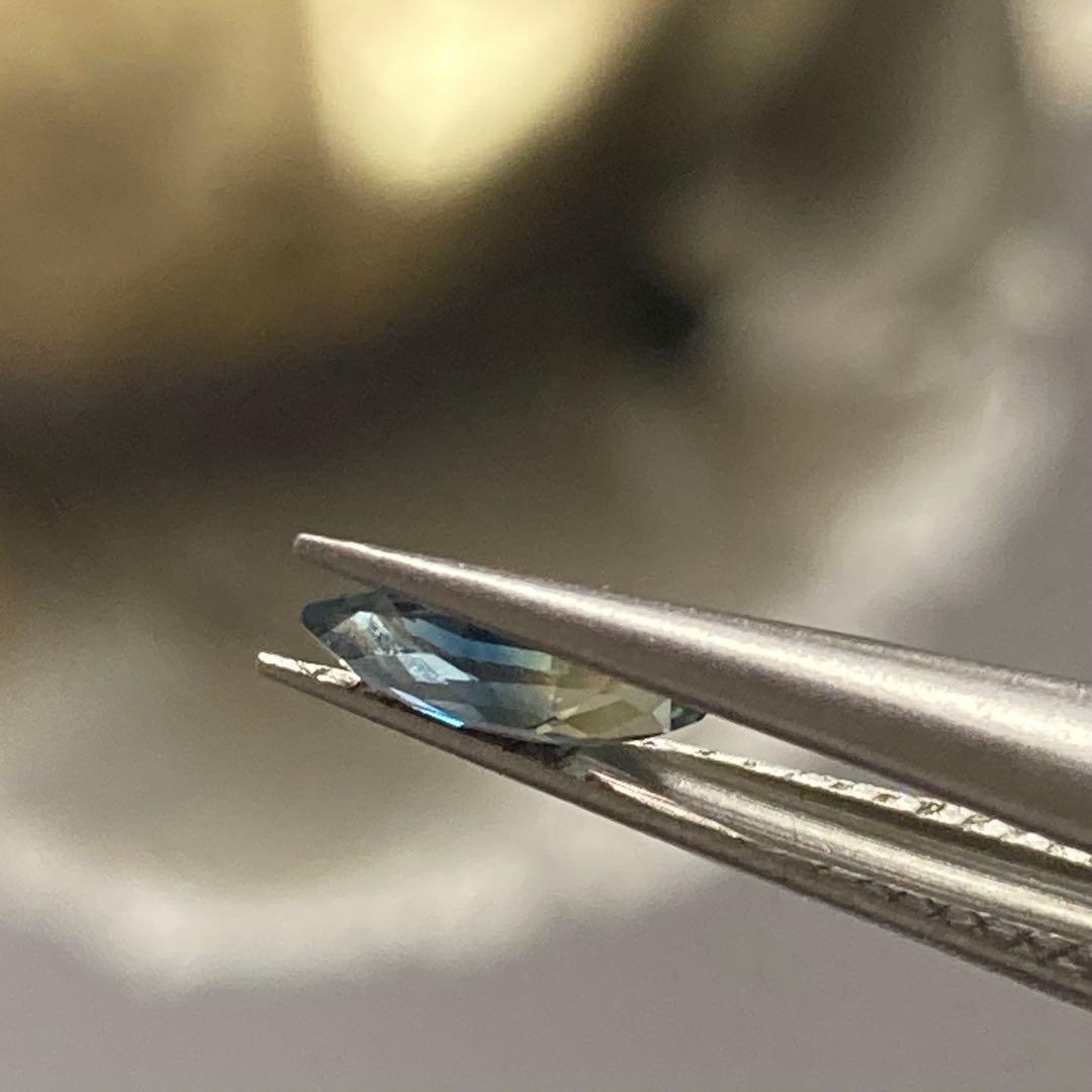 Silver925 18kgp バイカラー ティールサファイア リング