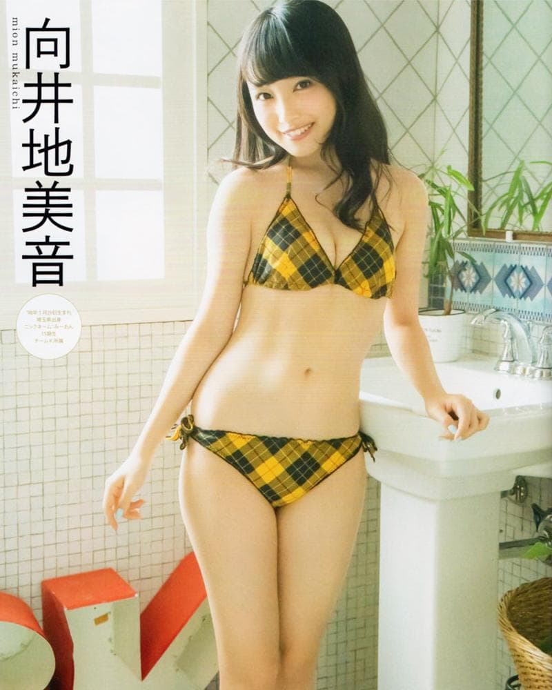 向井地美音 直筆サイン入りチェキ AKB48 水着