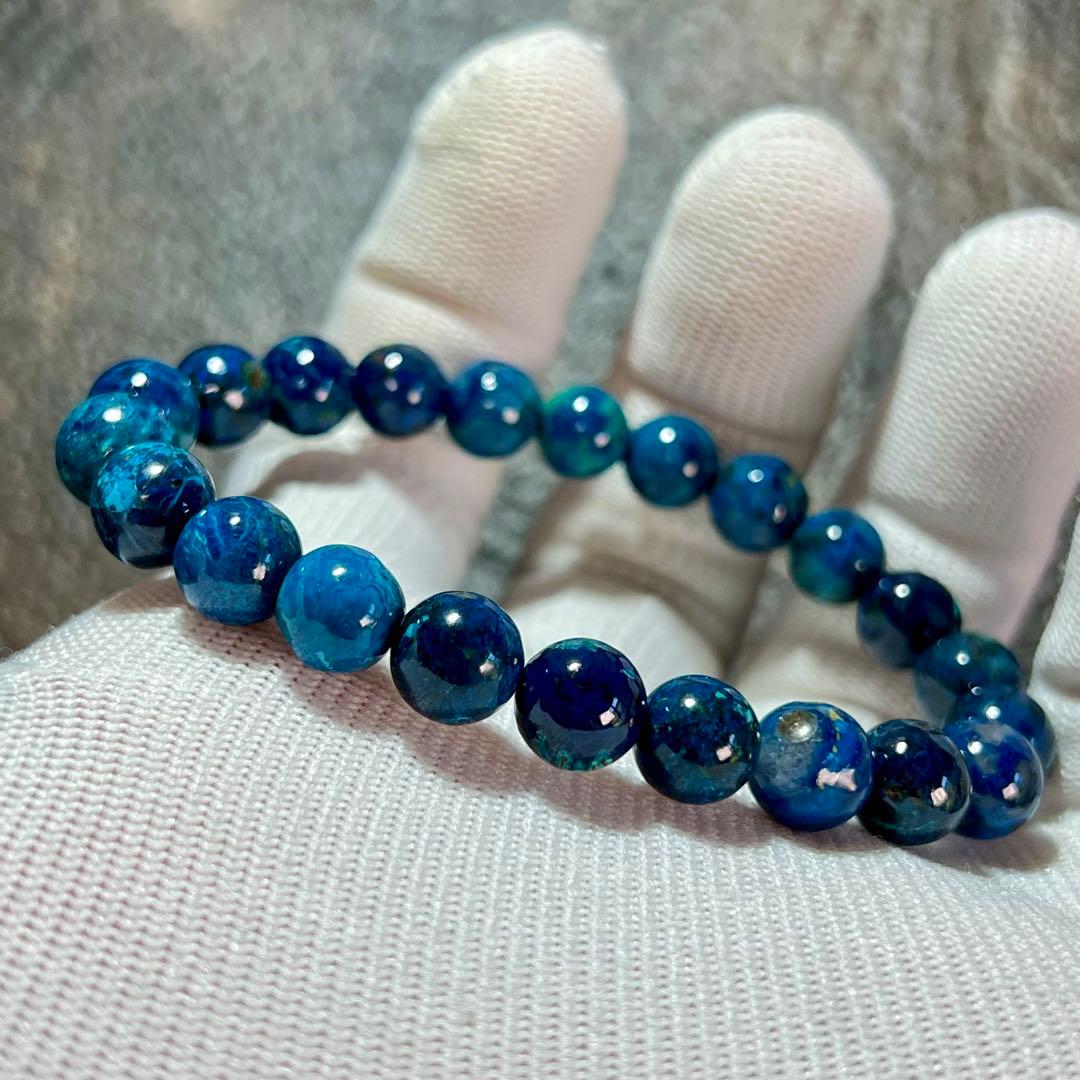 【希少】シャッタカイト(クリソコラ) ブレスレット 幸運 繁栄　7