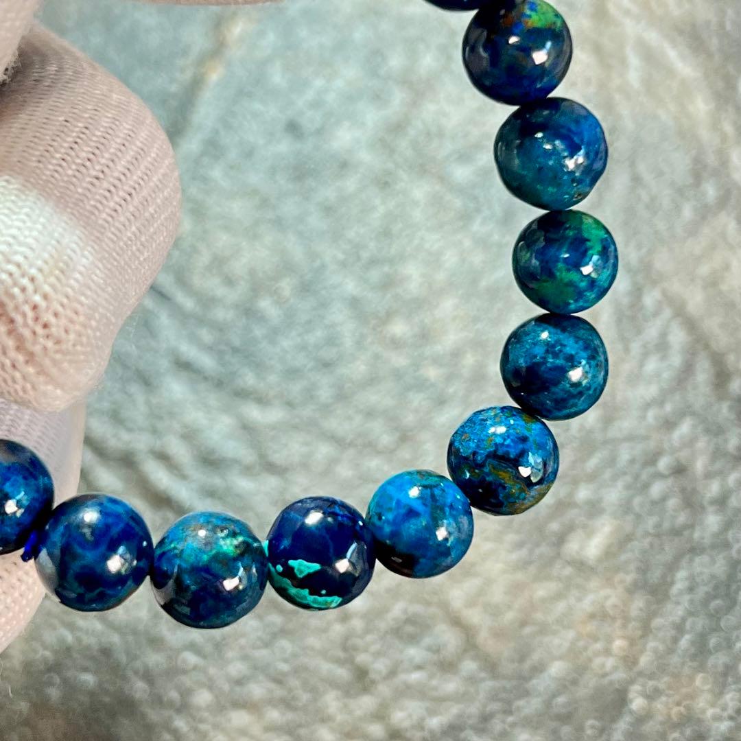 【希少】シャッタカイト(クリソコラ) ブレスレット 幸運 繁栄　7