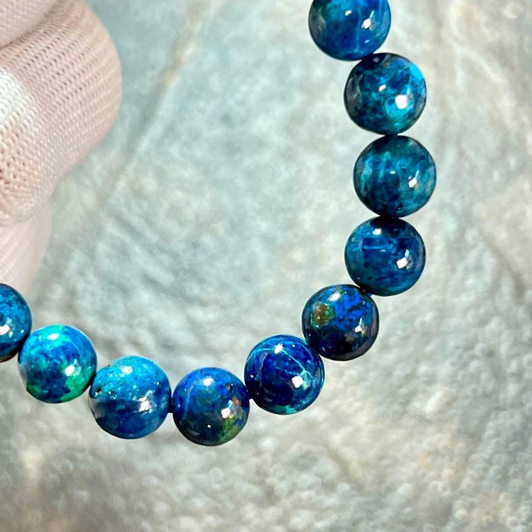 【希少】シャッタカイト(クリソコラ) ブレスレット 幸運 繁栄　7