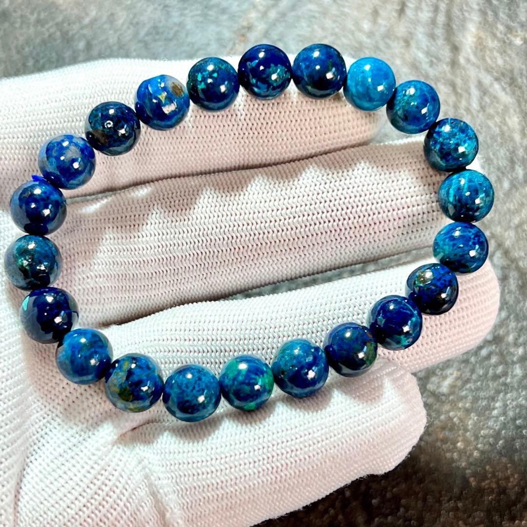 【希少】シャッタカイト(クリソコラ) ブレスレット 幸運 繁栄　7