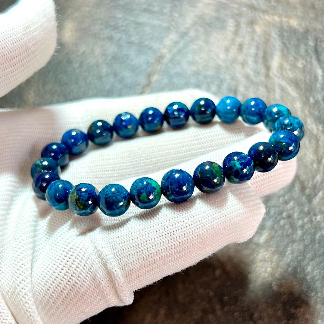 【希少】シャッタカイト(クリソコラ) ブレスレット 幸運 繁栄　7