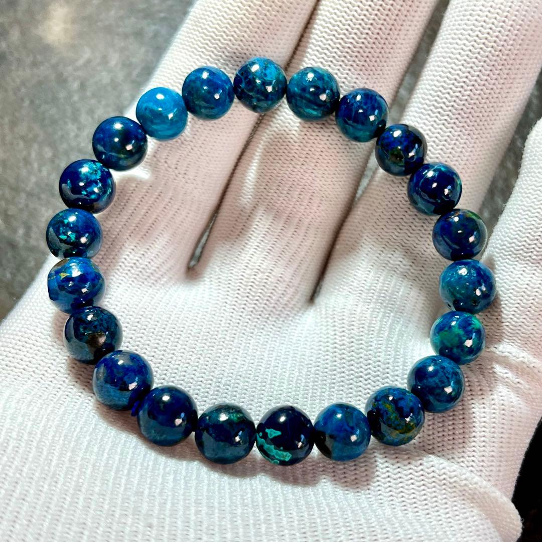 【希少】シャッタカイト(クリソコラ) ブレスレット 幸運 繁栄　7