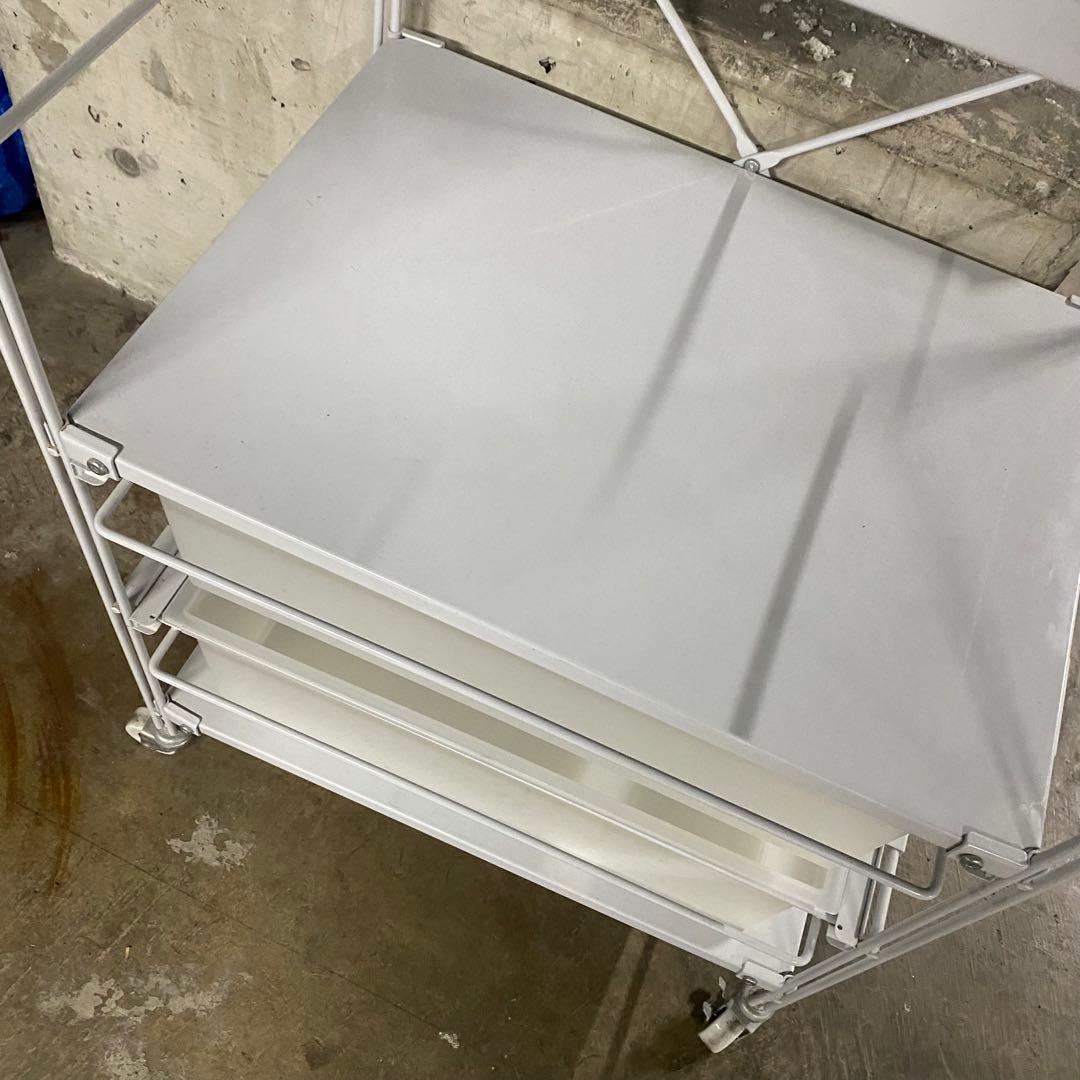 無印良品　スチールユニットシェルフ　グレー　キャスター　引き出し