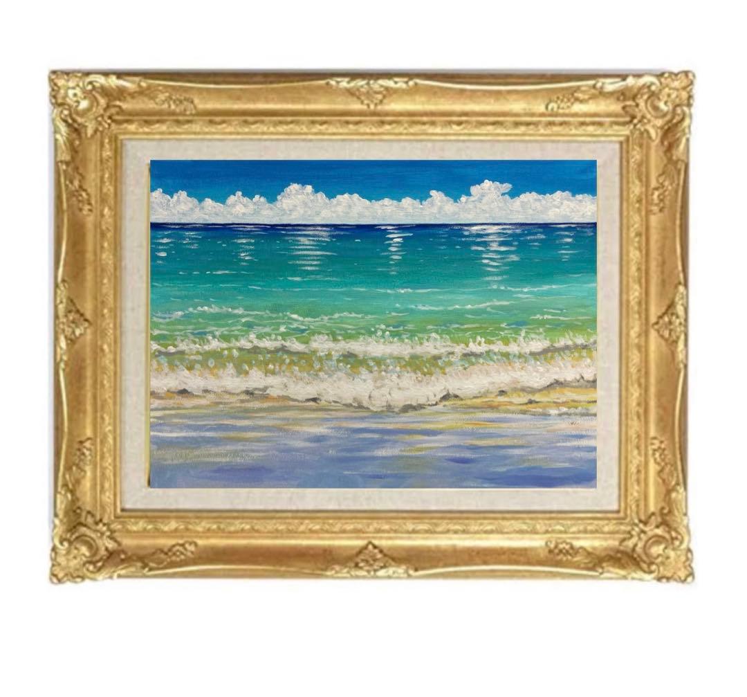 海の絵　アクリル画　インテリア