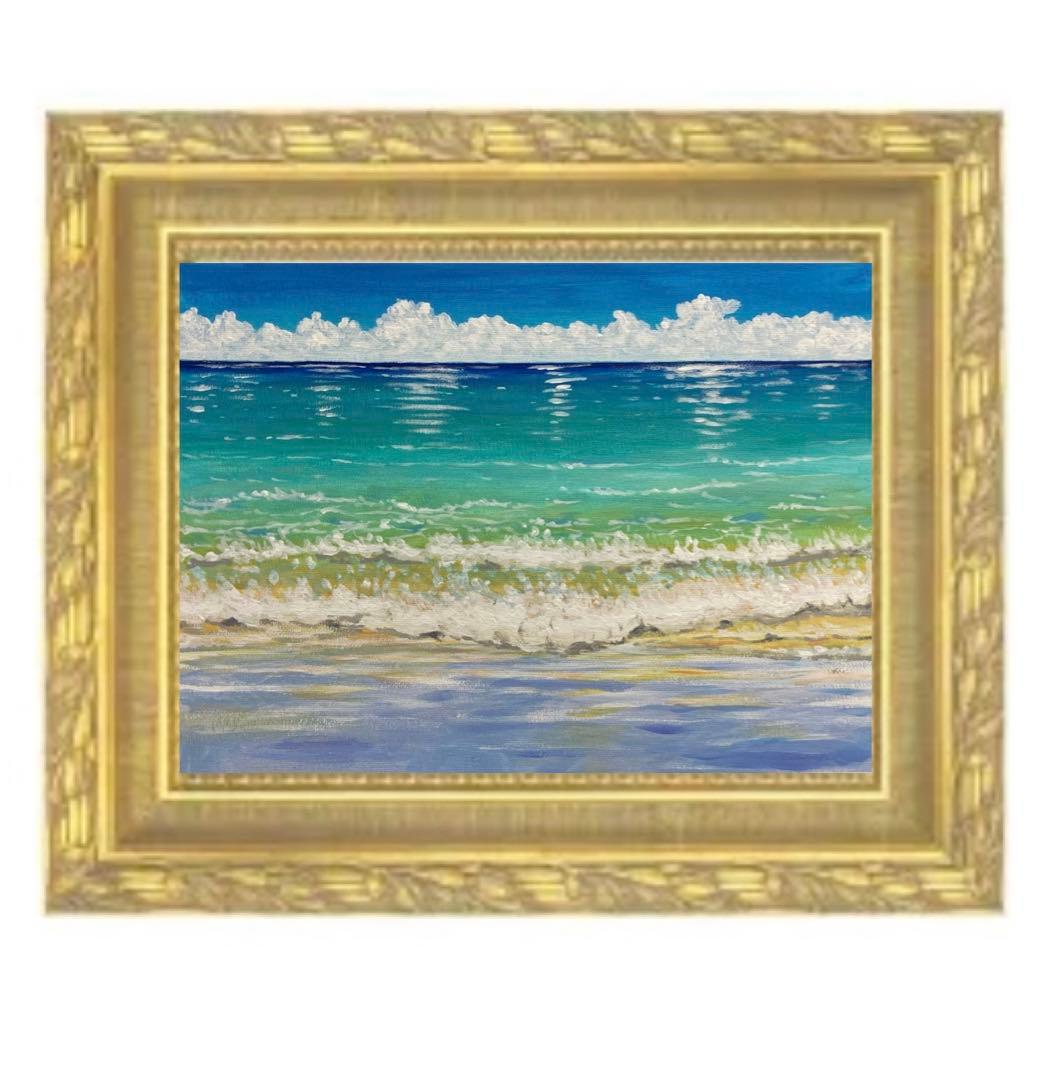 海の絵　アクリル画　インテリア