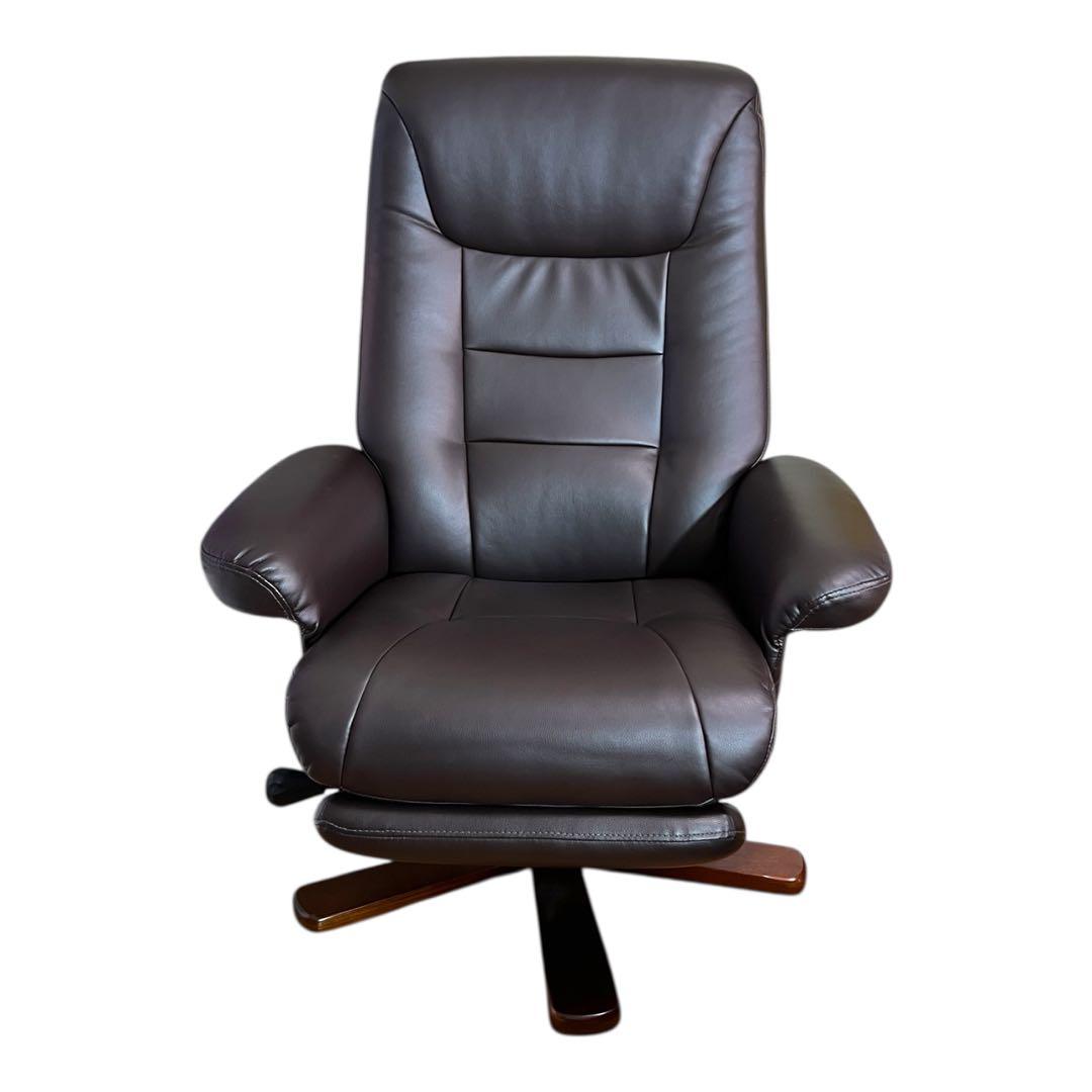 【極美品】パーソナルチェア 一人掛け ソファ オットマン付き マナベインテリア