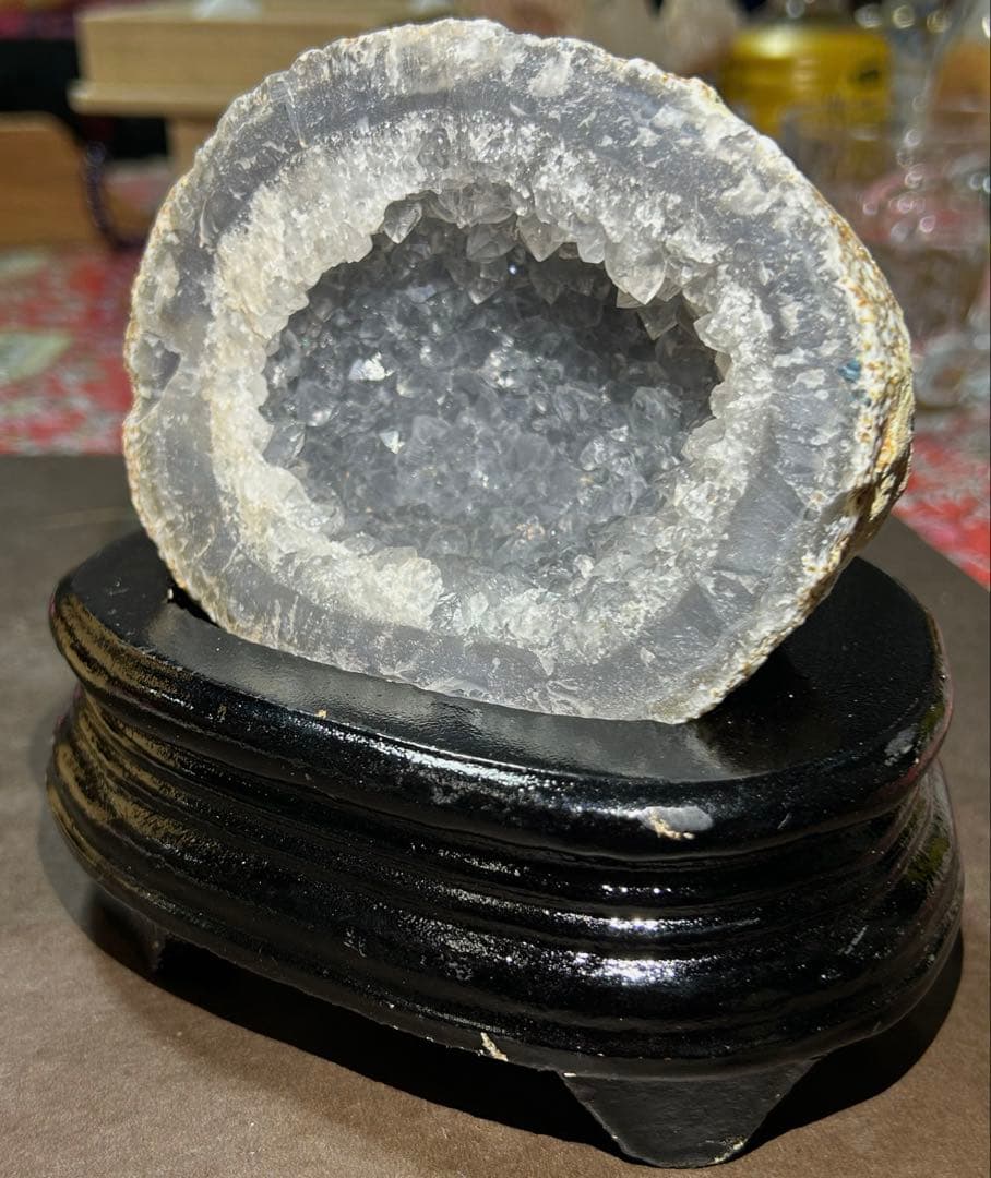 ☆別格高級品！水晶　アゲート　クラスター　原石　ドーム　置物　福運大黒秘宝⑤