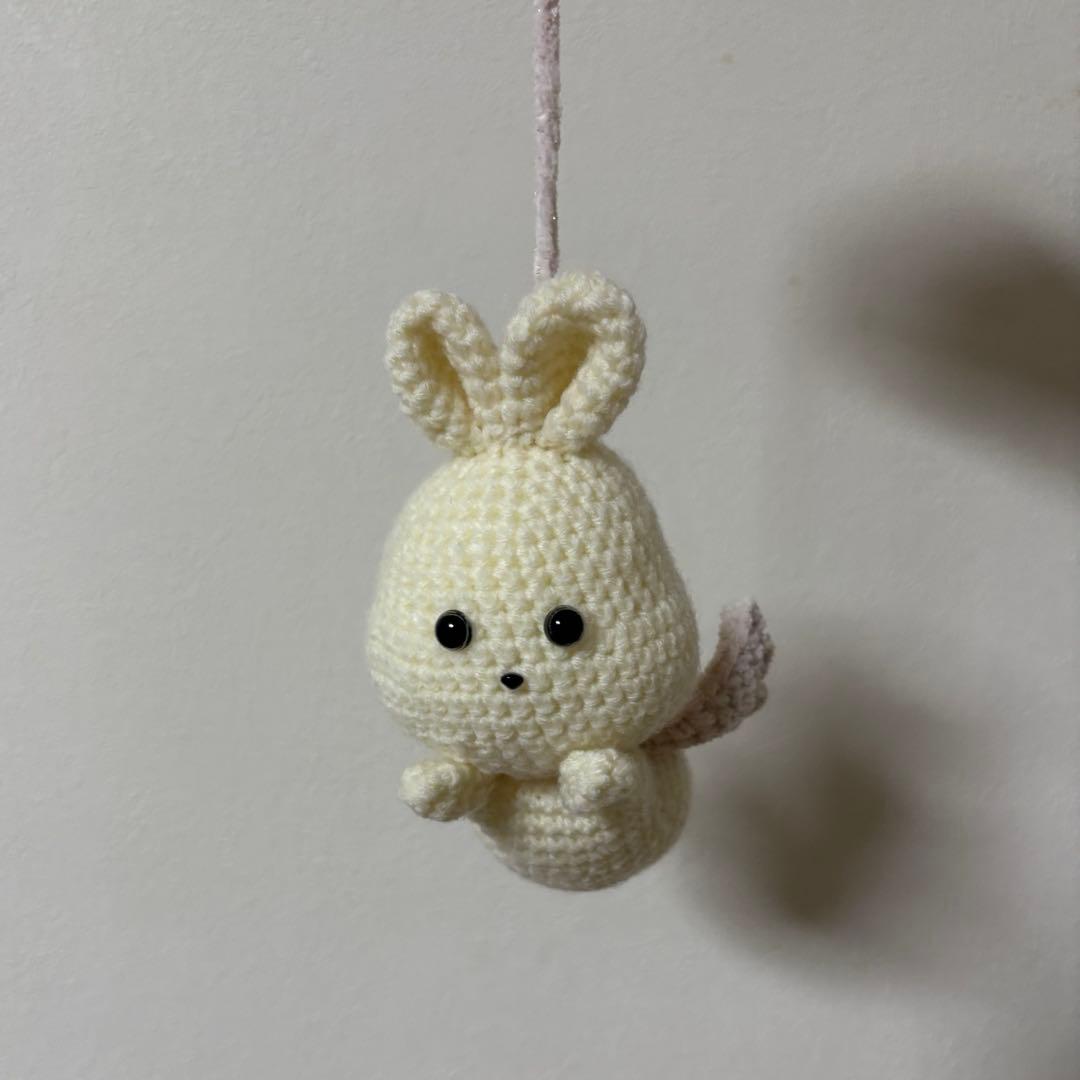 「お空を飛びたいな」シリーズ オーダーメイドあみぐるみ うさぎ いぬ 編み物