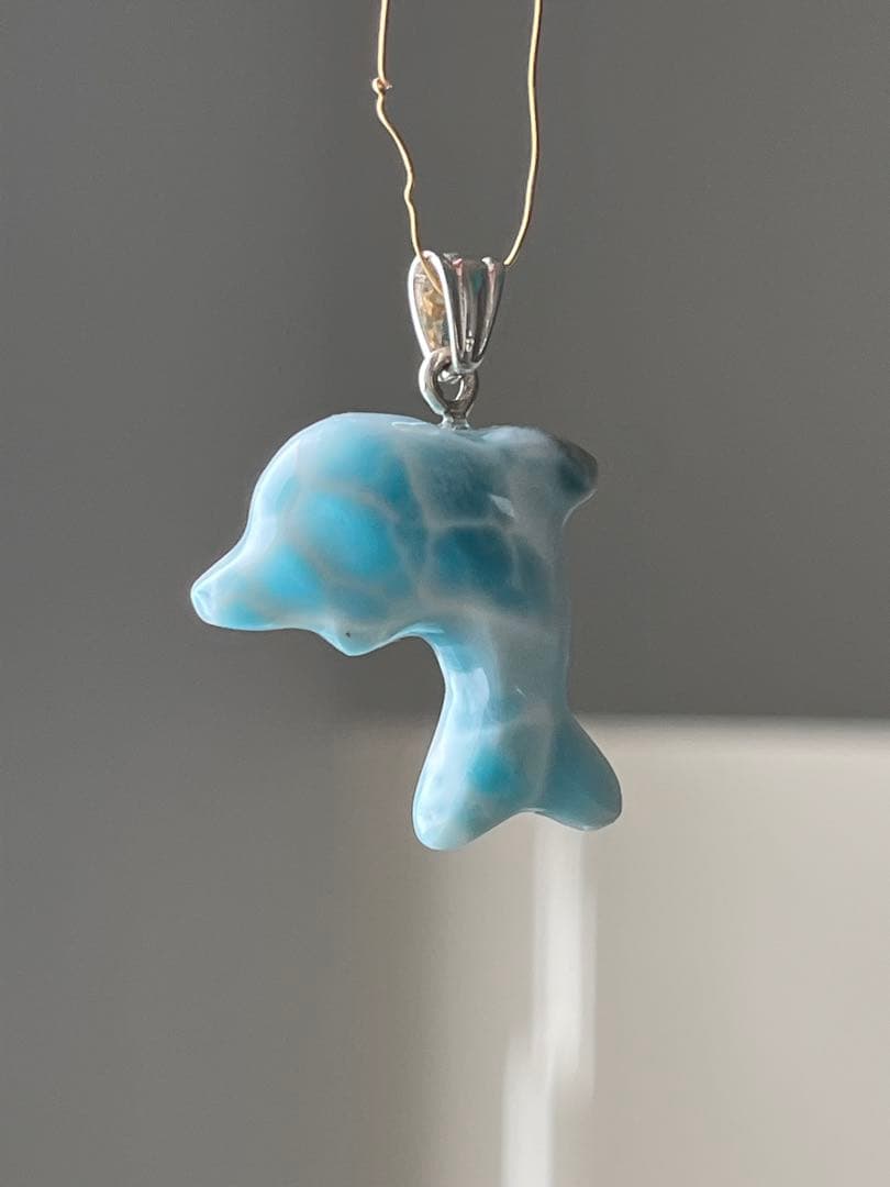 天然石☆高品質！ラリマーイルカ型☆濃いブルー＆ラリマーらしい模様＆形が美しい！