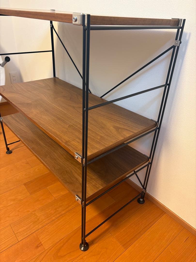 無印良品　ステンレスユニットシェルフ　ウォールナット材棚セット　ワイド　小