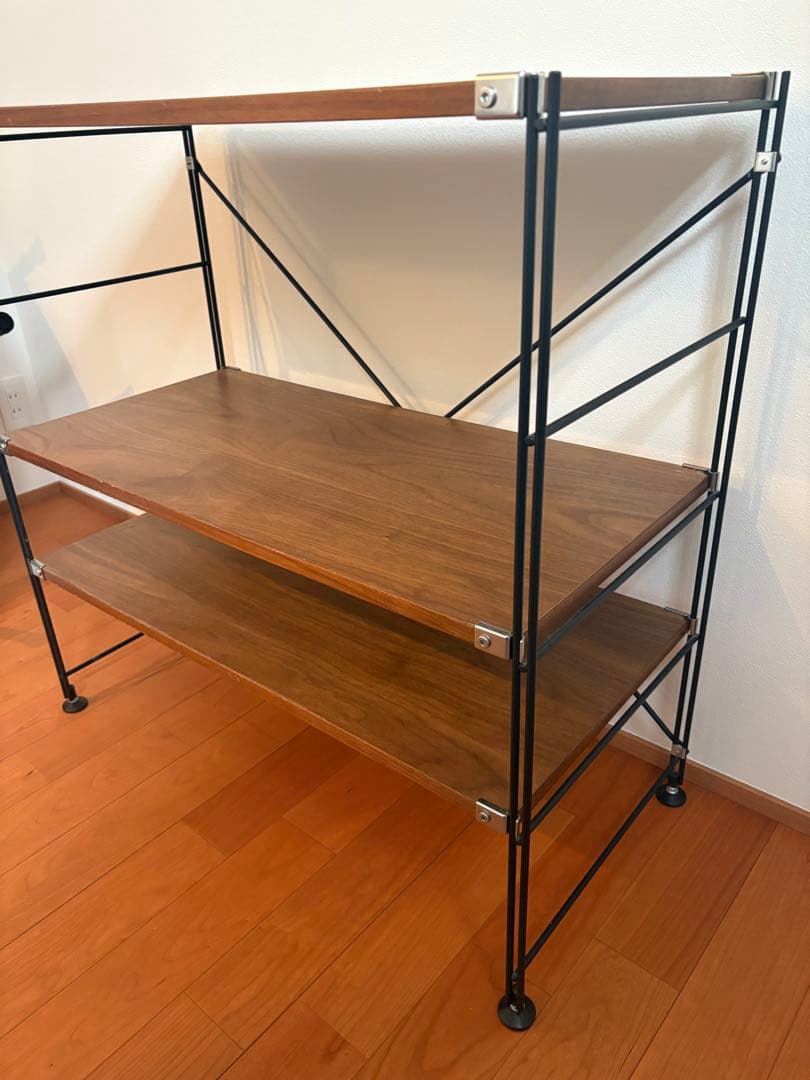 無印良品　ステンレスユニットシェルフ　ウォールナット材棚セット　ワイド　小