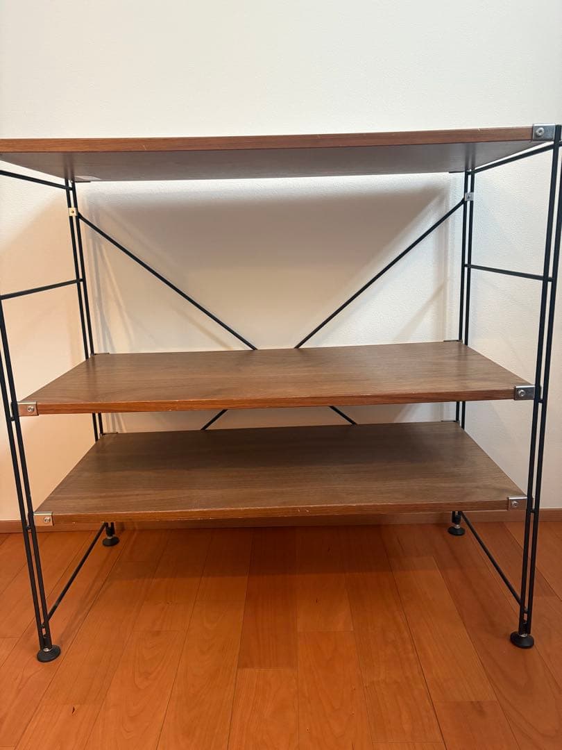 無印良品　ステンレスユニットシェルフ　ウォールナット材棚セット　ワイド　小