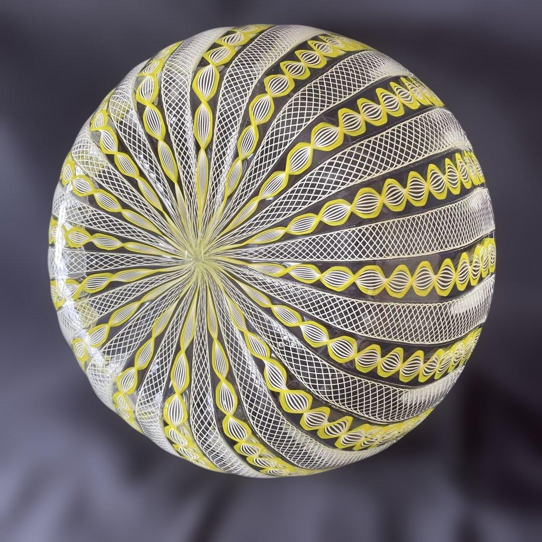 ヴェネチアングラス サラダボール ホワイト&イエロー