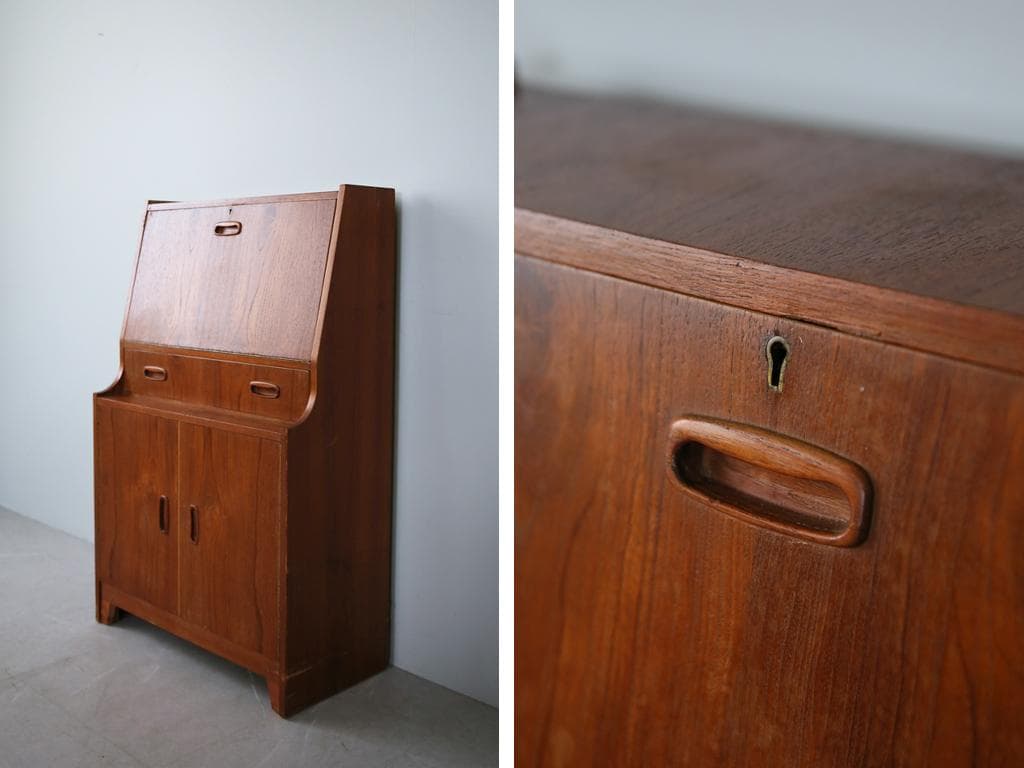 英国アンティークチーク古木ライティングビューロー/木製デスク/勉強机92-265