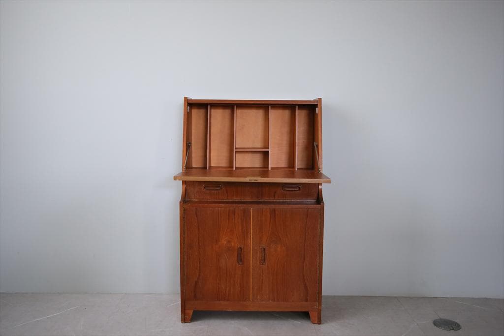 英国アンティークチーク古木ライティングビューロー/木製デスク/勉強机92-265