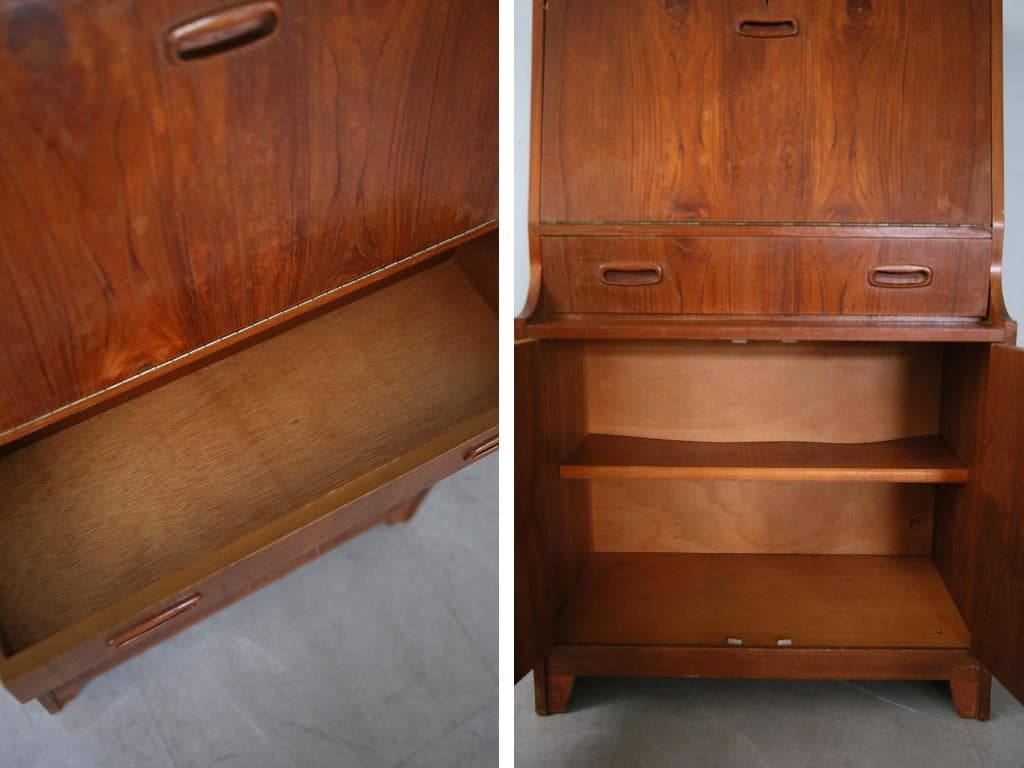 英国アンティークチーク古木ライティングビューロー/木製デスク/勉強机92-265