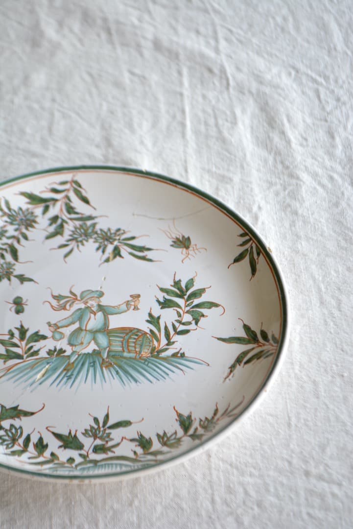 フランス  ファイアンス アンティークプレート 1800年代