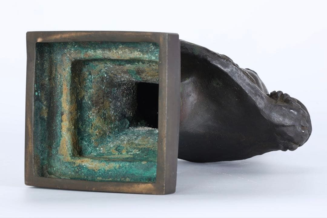 伊藤博文 銅像 胸像 鋳銅 明治偉人像 高29㎝ 白井雨山謹製 古美術 オブジェ