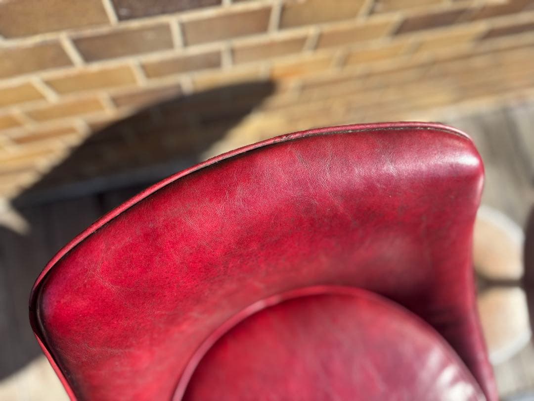 BARカウンターチェアバーガンディ 回転スツール 椅子2脚セット