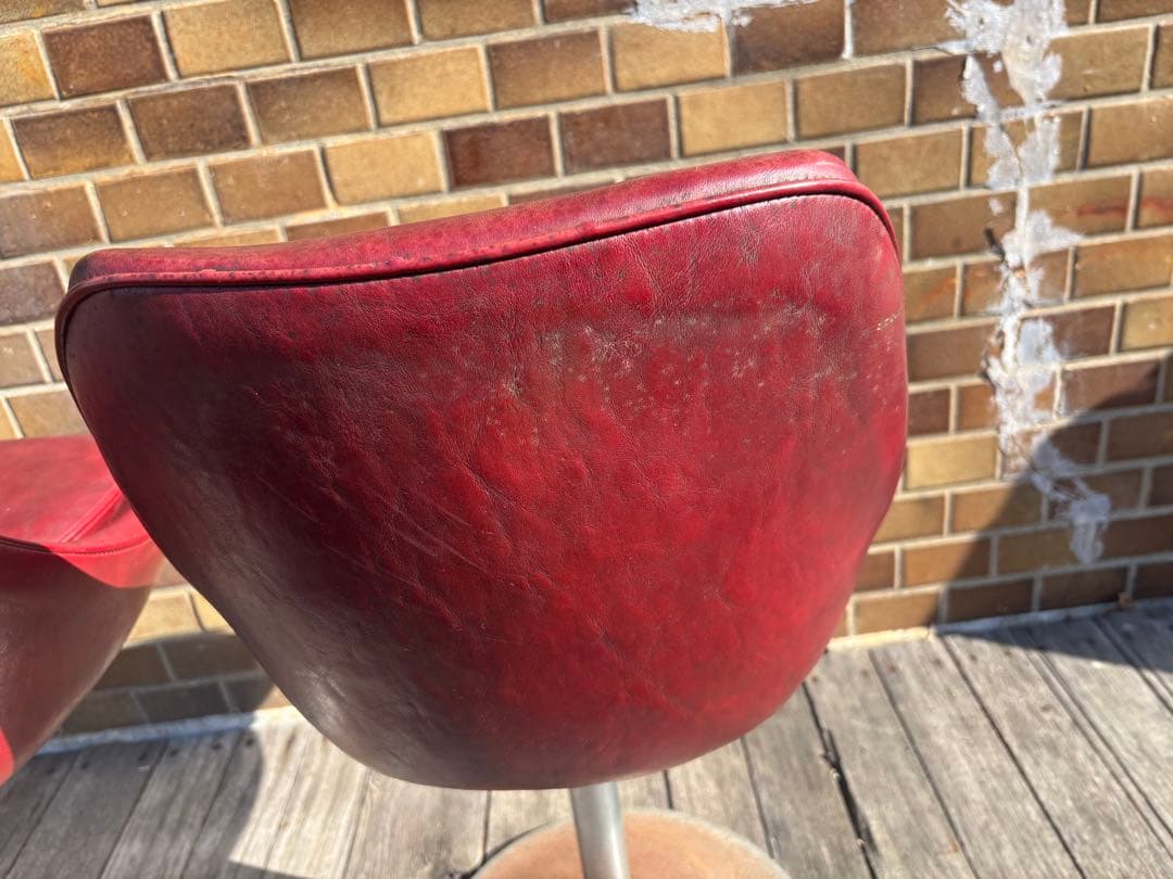 BARカウンターチェアバーガンディ 回転スツール 椅子2脚セット