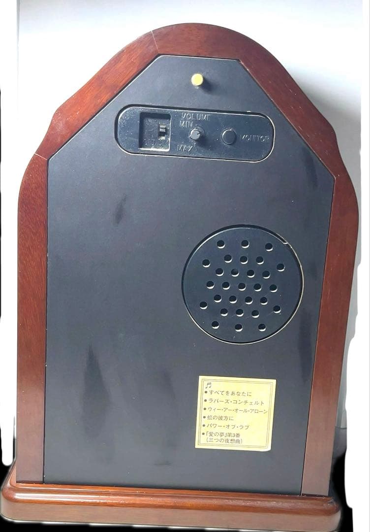 ビンテージ【稼働品】クィーンエリザベス２木製 メロディー機能付き置時計