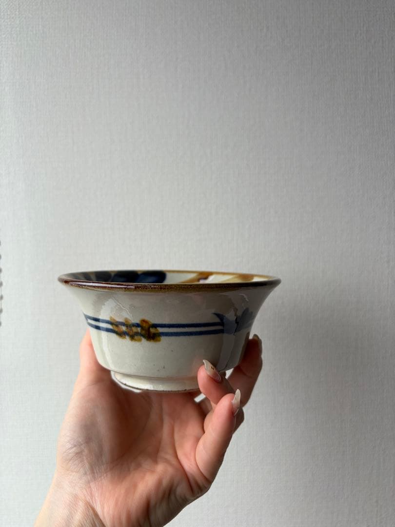 壺屋焼　やちむん　デイゴ唐草　4寸鉢　陶器　陶眞窯　和食器　民芸　2個　小鉢