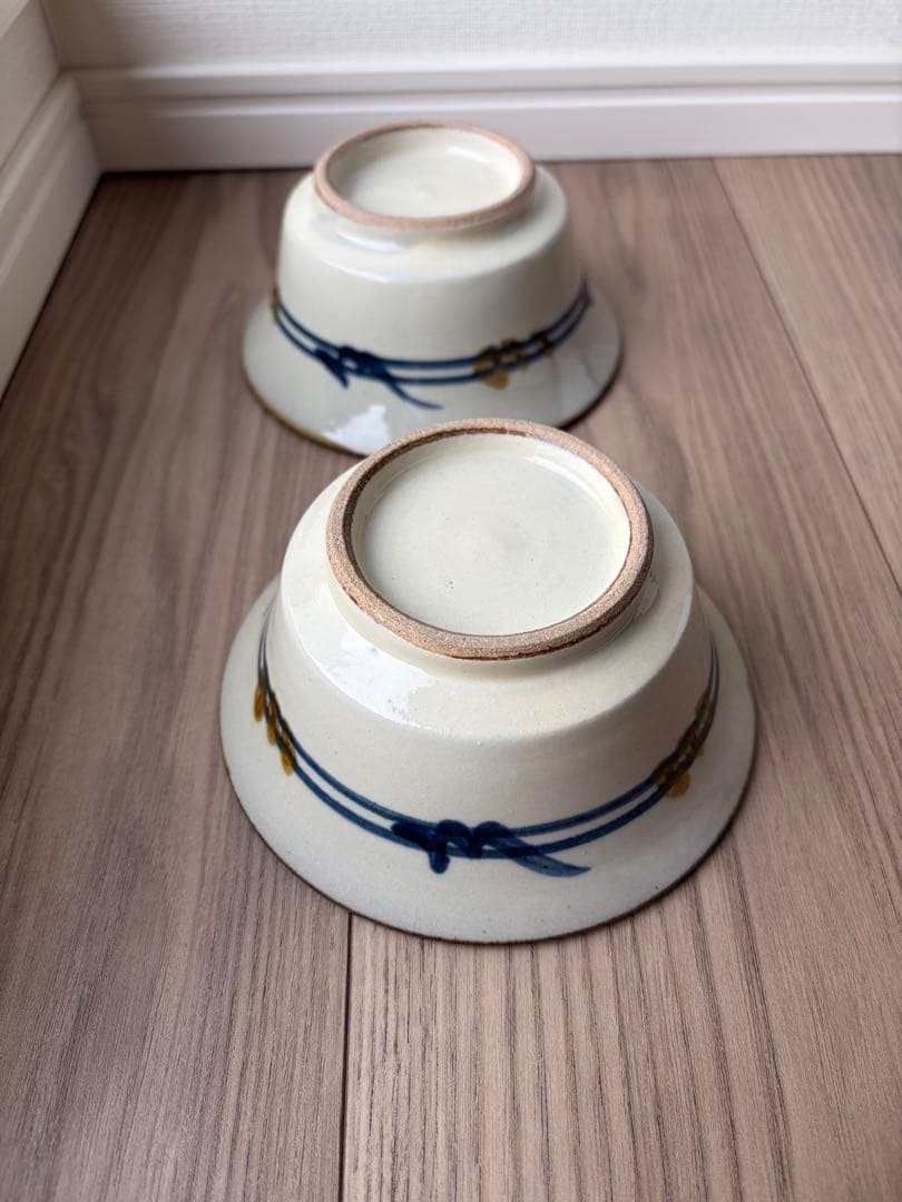 壺屋焼　やちむん　デイゴ唐草　4寸鉢　陶器　陶眞窯　和食器　民芸　2個　小鉢