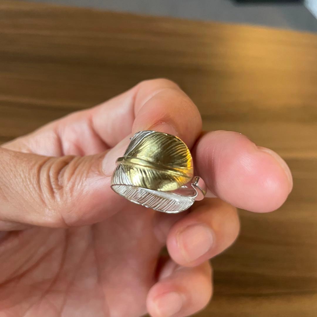 ラス0 先金 フェザー リング 指輪 アクセサリー ハンドメイド ノーブランド