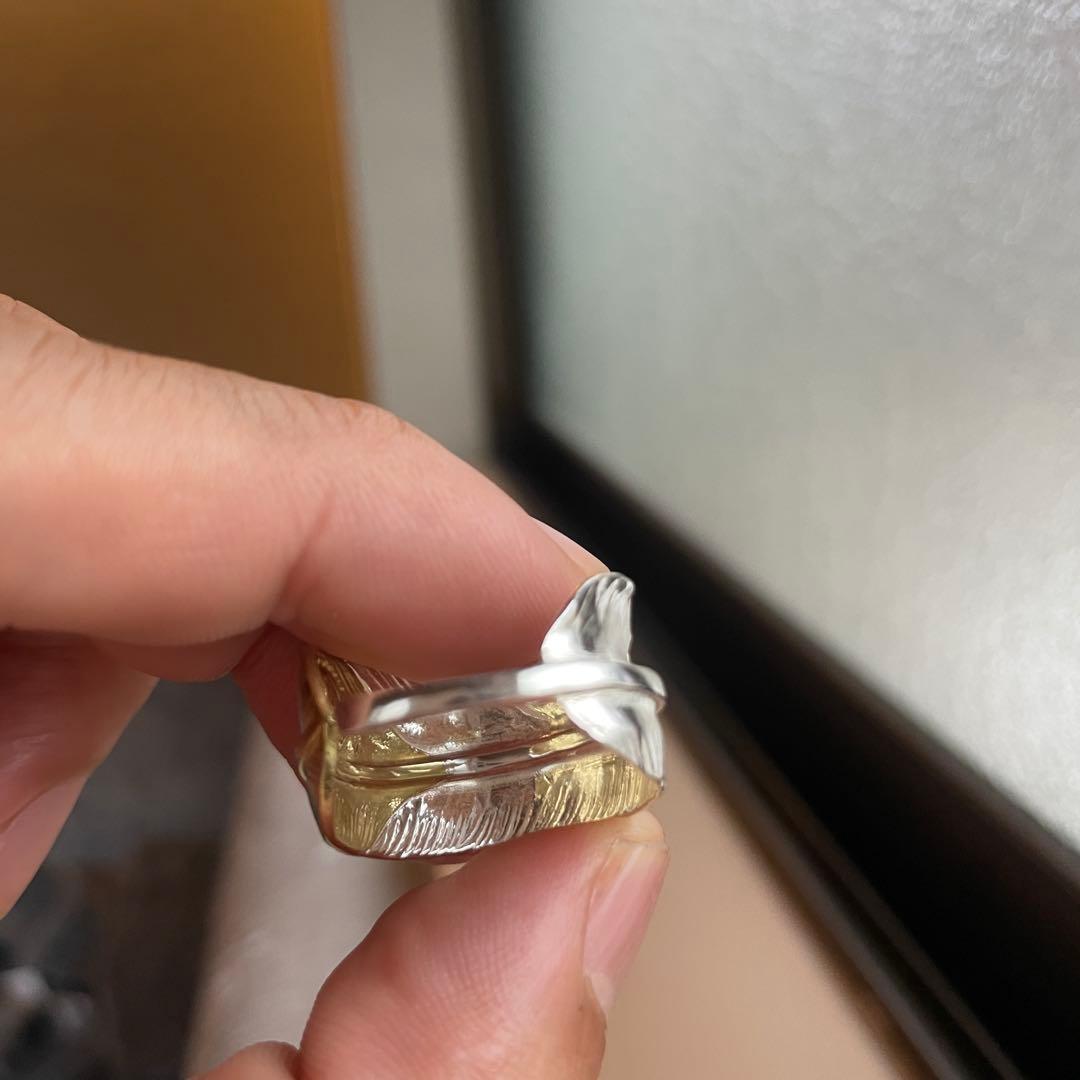 ラス0 先金 フェザー リング 指輪 アクセサリー ハンドメイド ノーブランド