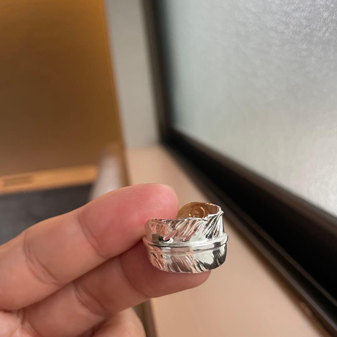 ラス0 先金 フェザー リング 指輪 アクセサリー ハンドメイド ノーブランド