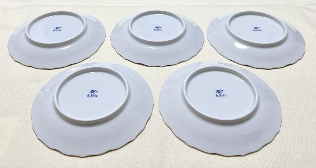 美術有田焼　香蘭社　染錦　鳳凰文　小皿5枚　W428 FR3　希少品