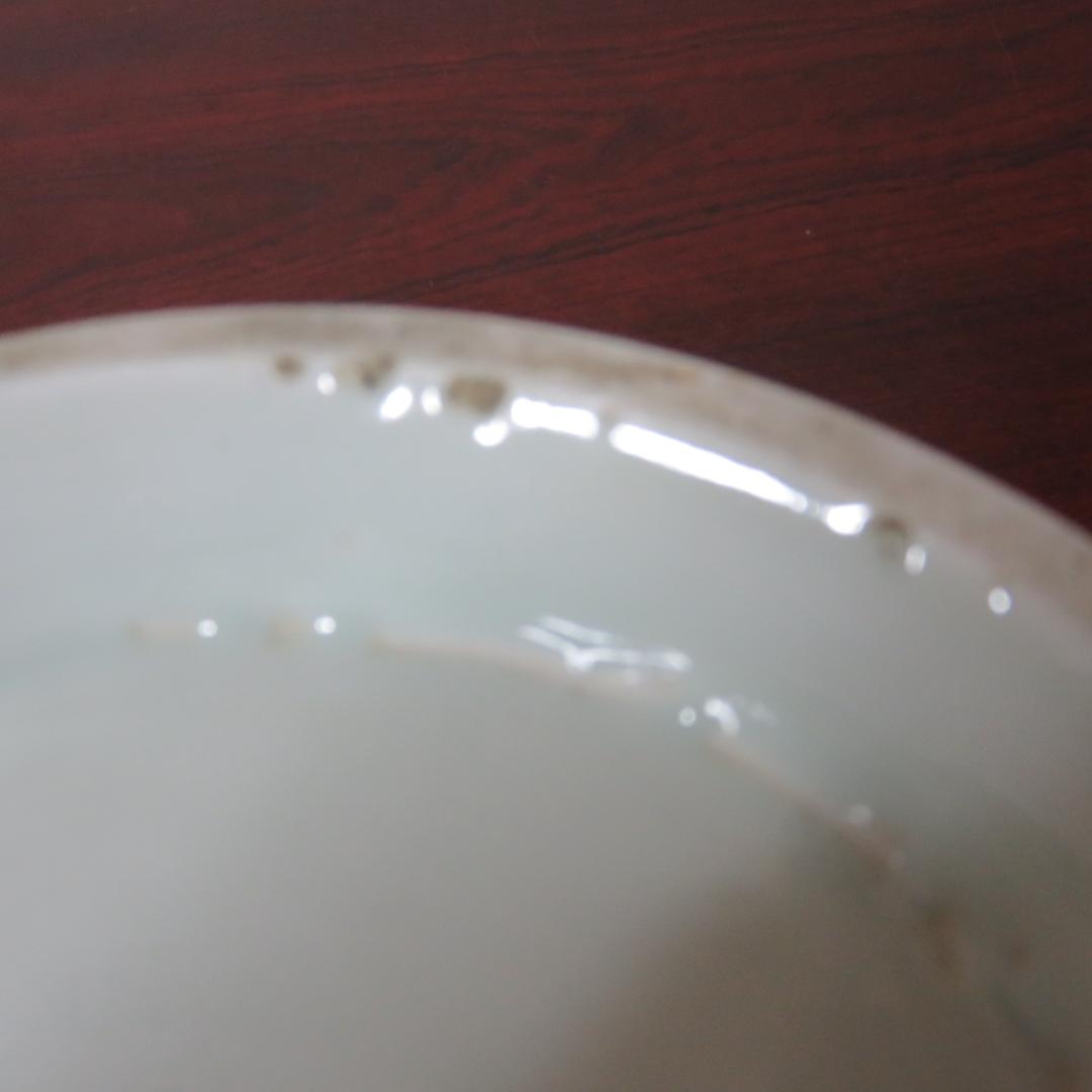 丼 鉢 花文様 金彩 色絵付 染付 窯傷 歪み 共箱 金魚鉢 明治