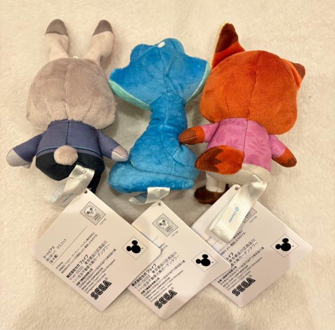 ズートピア 赤いほっぺマスコット　ぬいぐるみ ナムコ ニック ジュディ ゲイリー