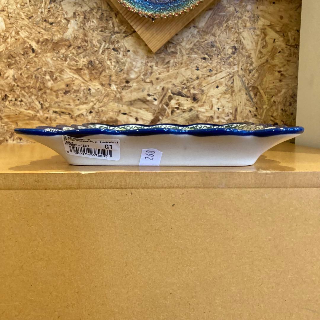 ポーリッシュポタリー＊スクエアフリルプレート　1610-DU182