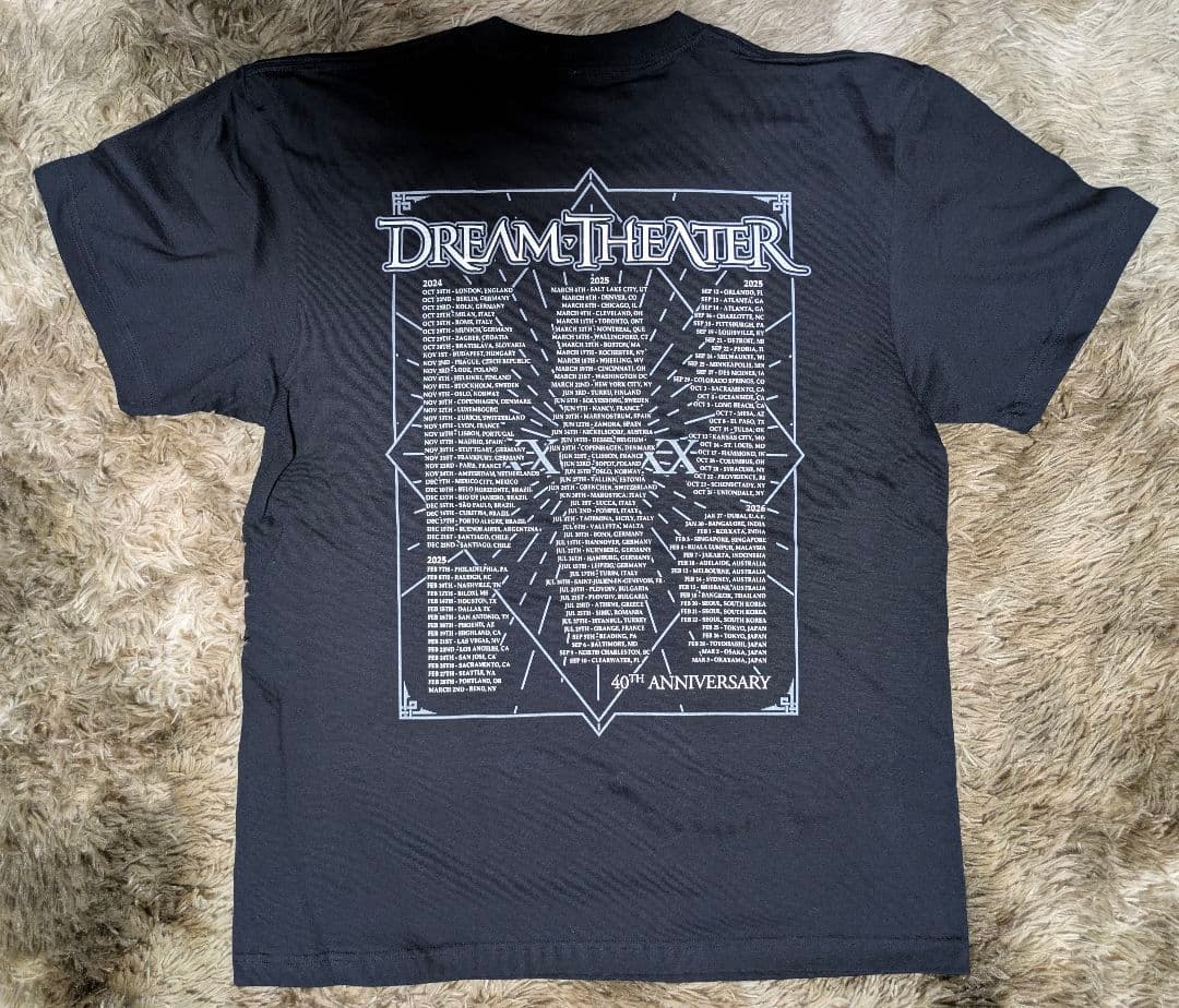未使用 DREAM THEATER 40thツアーＴシャツ XL