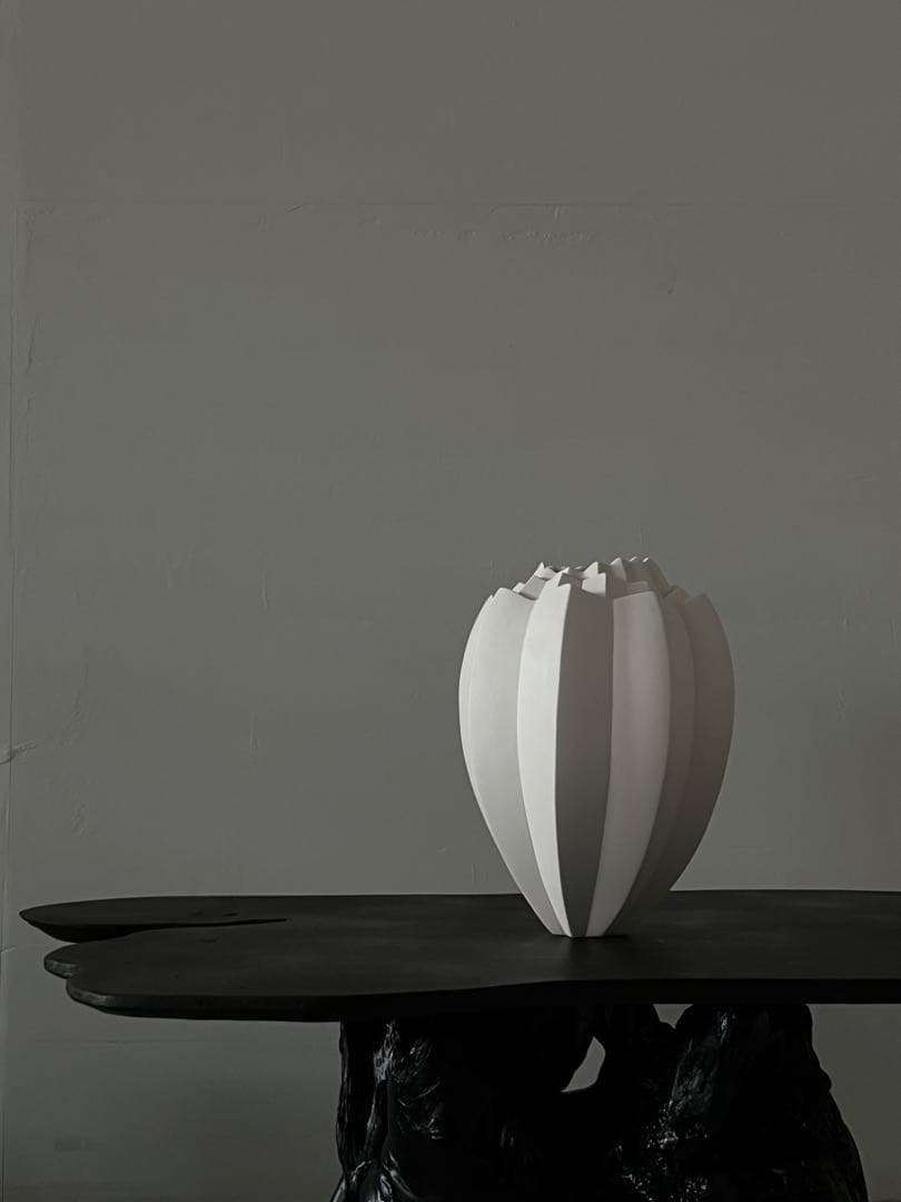 限定sale高橋奈己 『 白磁の実・花入 』H.235・Φ.170mm／花器花瓶