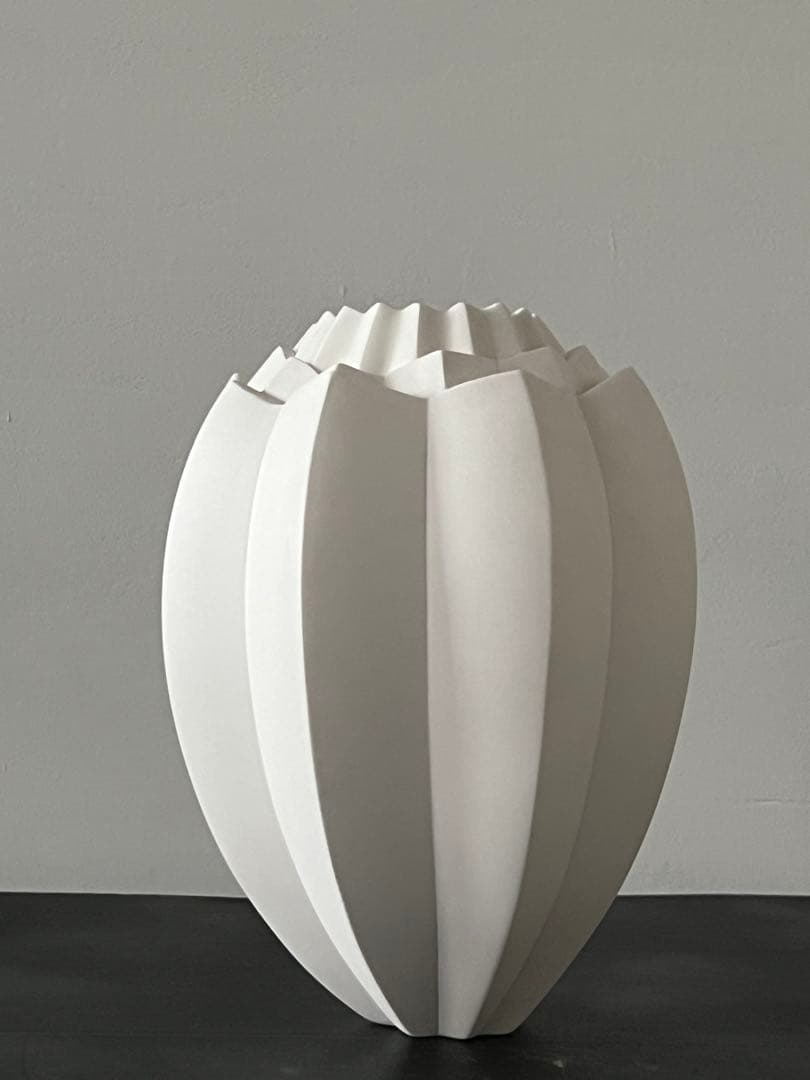 限定sale高橋奈己 『 白磁の実・花入 』H.235・Φ.170mm／花器花瓶