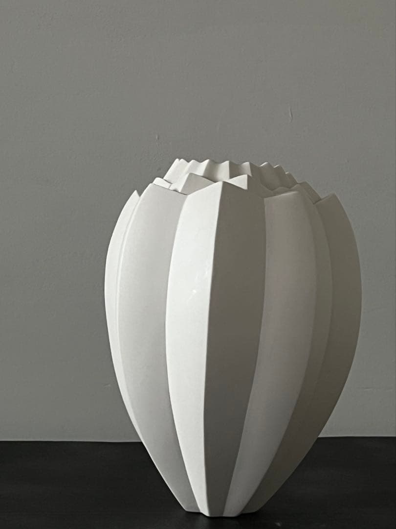 限定sale高橋奈己 『 白磁の実・花入 』H.235・Φ.170mm／花器花瓶