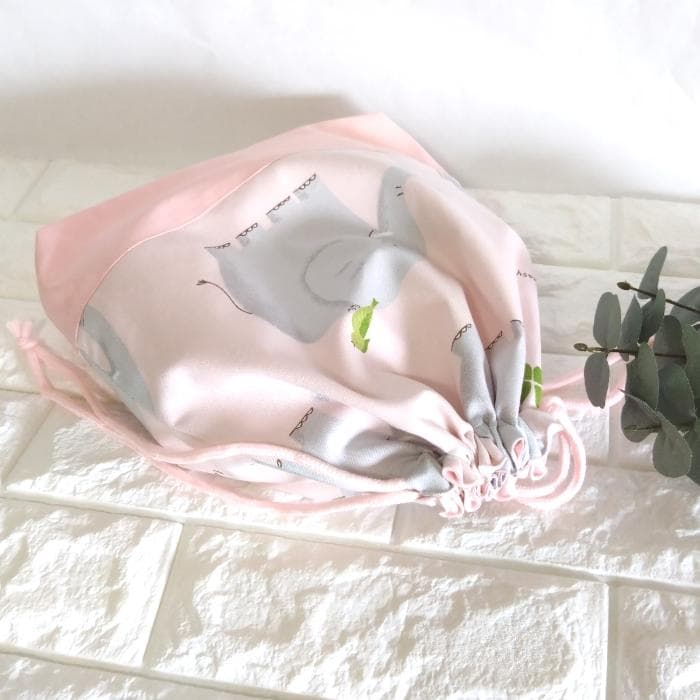 《送料無料》通園・通学3点セット・ほのぼのぞうさん・ピンク　＃n1398