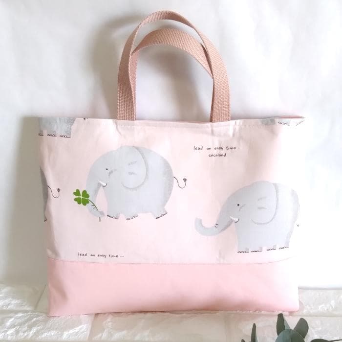 《送料無料》通園・通学3点セット・ほのぼのぞうさん・ピンク　＃n1398