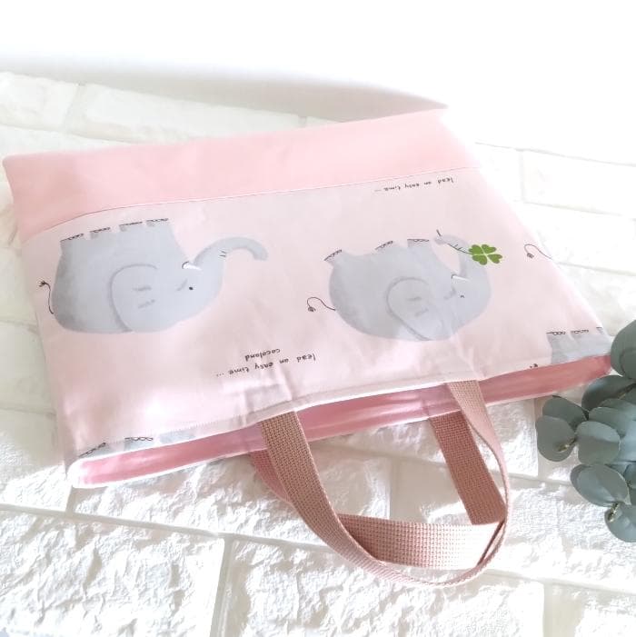 《送料無料》通園・通学3点セット・ほのぼのぞうさん・ピンク　＃n1398