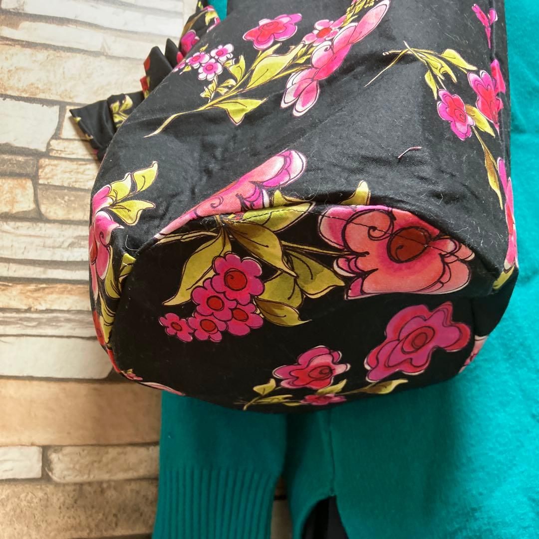 ロラライハリス　バケツ型フリルトートバッグ　　　☆ハンドメイド品☆