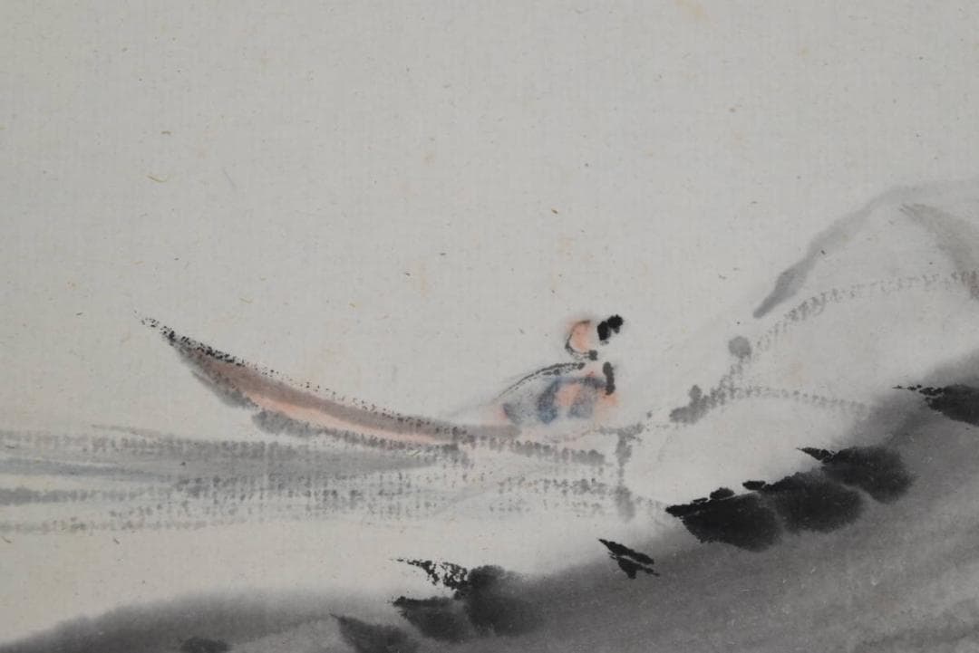 【真作】天籟 /青谷茂/山水画賛/掛軸/名家伝来/AA-782