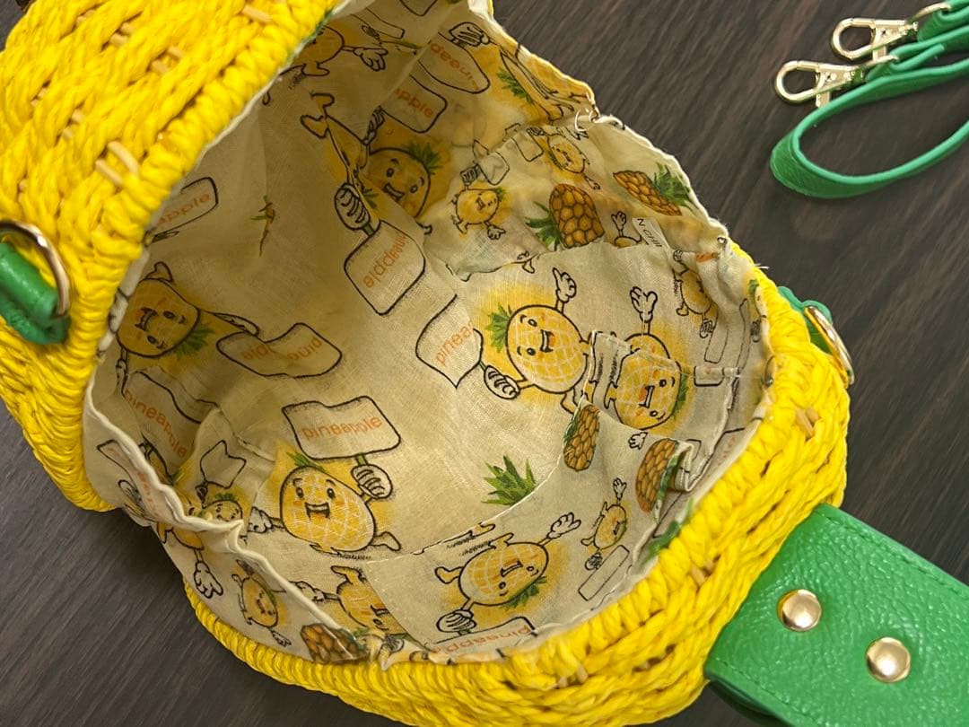 パイナップル　カゴ網　2wayバッグ
