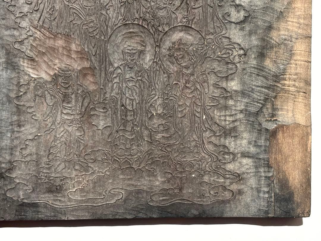 「版彩色用 十三仏 版木」3枚|仏教美術 仏像 仏画 和本 江戸時代 明治時代